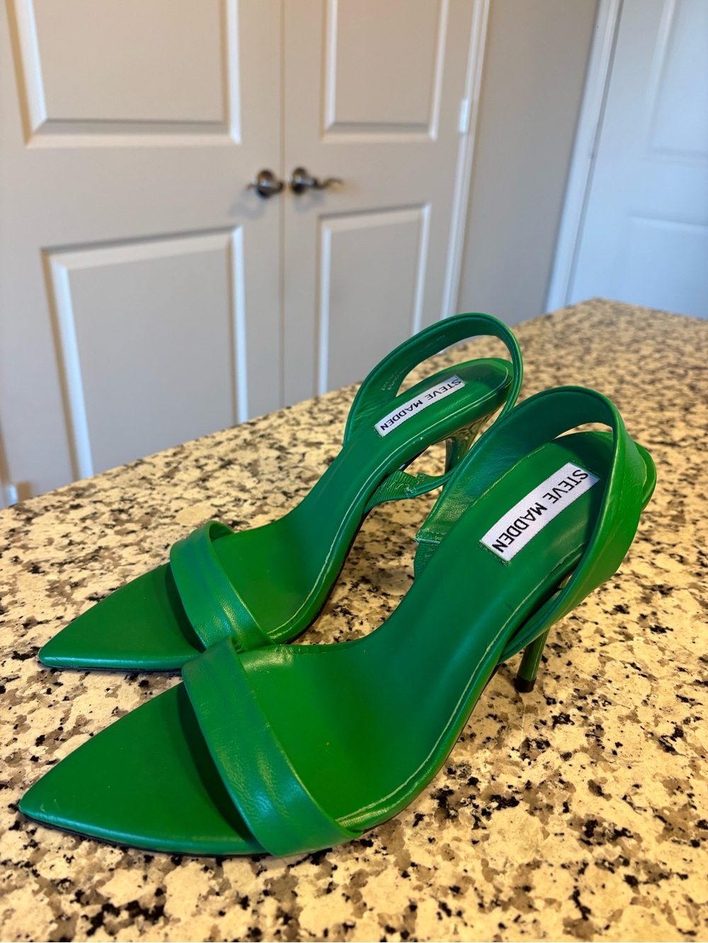 Steve Madden Bright Green Pointed Slingback Heels